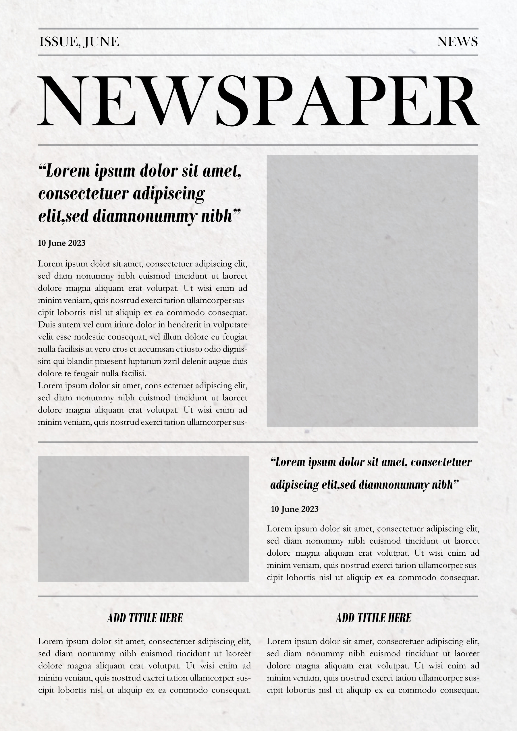 Simple newspaper template